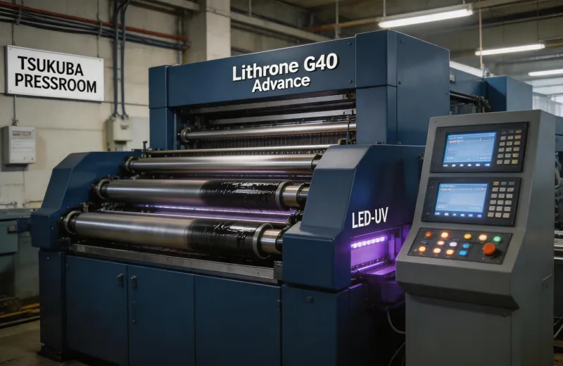 Lithrone G40 Advance press in operation during a commissioning make-ready